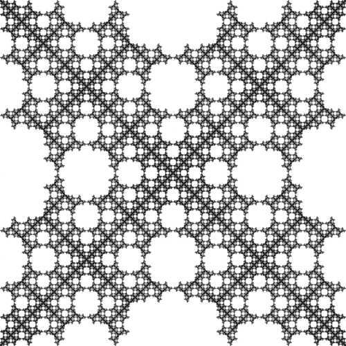 A point inside a square repeatedly jumps half of the distance towards a randomly chosen vertex, but the currently chosen vertex cannot neighbor the previously chosen vertex if the two previously chosen vertices are the same.
