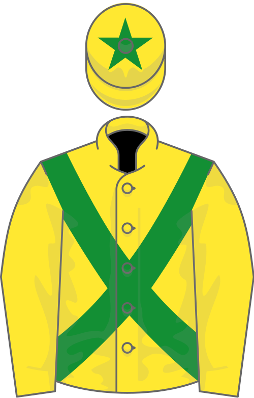 Yellow, green cross-belts and star on cap