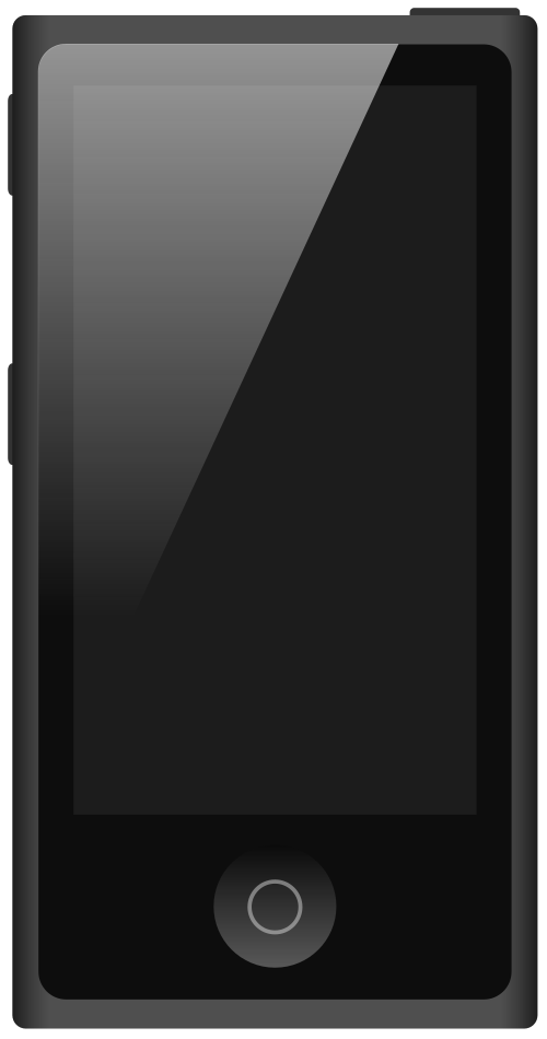 جهاز iPod Nano أسود من الجيل السابع.