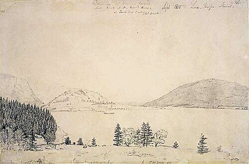 مدخل خليج سومز، جبل ديزرت، مين (1855) بريشة فيتز هنري لين