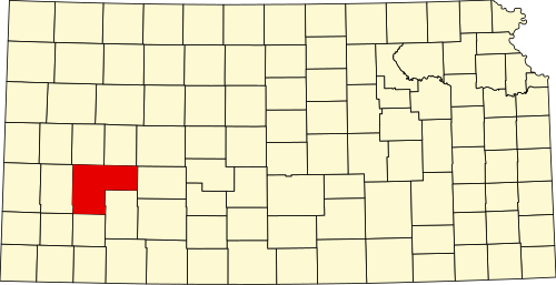 State map highlighting Finney County