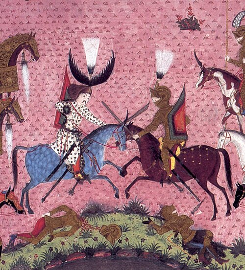 أكينجي سنان بك يبارز مع الفارس المجري يوجين، 1526، السليمانية