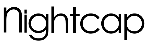 كلمة "Nightcap" بحرف N منمق، بخط هندسي بدون serif.