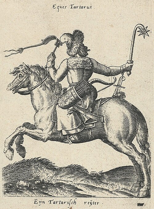 فارس التتار القرم. نقش لأبراهام دي بروين (1575)