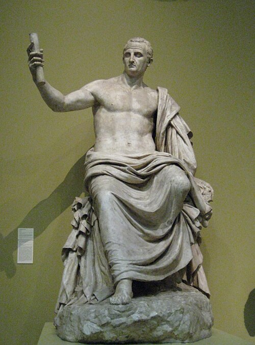 نيرفا في هيئة جوبيتر؛ نسخة طبق الأصل من تمثال في متاحف الكابيتولين (متحف بوشكين، موسكو)