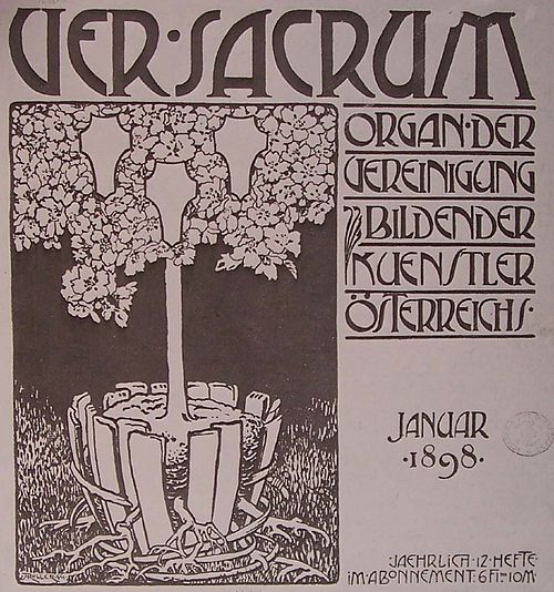 انفصال فيينا - غلاف ألفريد رولر لعدد يناير من مجلة Ver Sacrum، 1898.