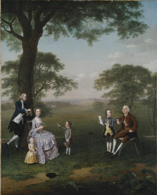 عائلة كلافي في حديقتهم في هامبستيد (1754)