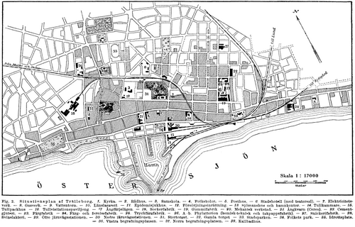 خريطة لمدينة ترلبورغ مؤرخة عام 1930