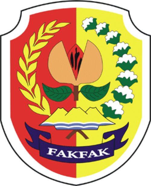 Former emblem of Fakfak Regency (1975–2008). By the suggestion of traditional leaders, the nutmeg fruit are reversed.