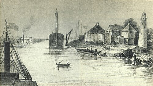 بالقرب من مصب نهر شيكاغو عام 1838