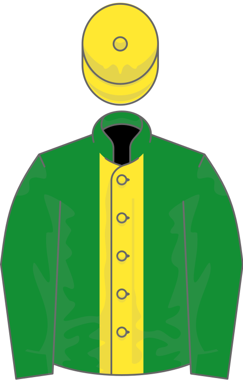 Green, yellow stripe, yellow cap