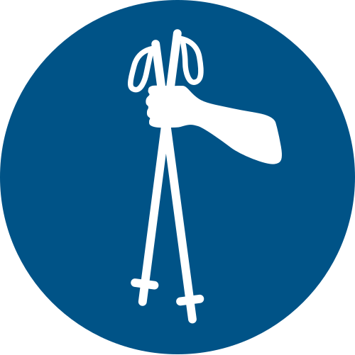 M064 – Hold two ski poles with a single hand