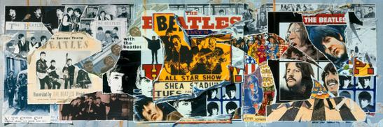 صورة مجمعة لأغلفة ألبوم "The Beatles Anthology" الثلاثة، من إبداع كلاوس فورمان.