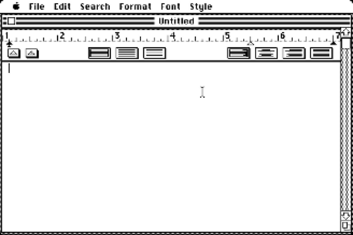 لقطة شاشة لبرنامج MacWrite 1.0