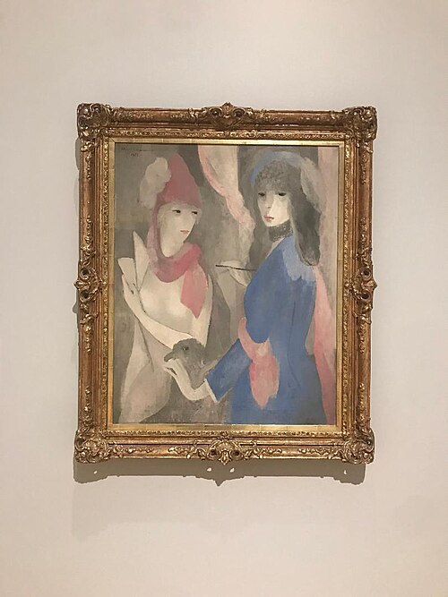 1921، رسامة وعارضتها، زيت على قماش