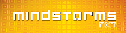 شعار، مع كلمة "mindstorms" على خلفية برتقالية