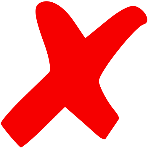 علامة X حمراء